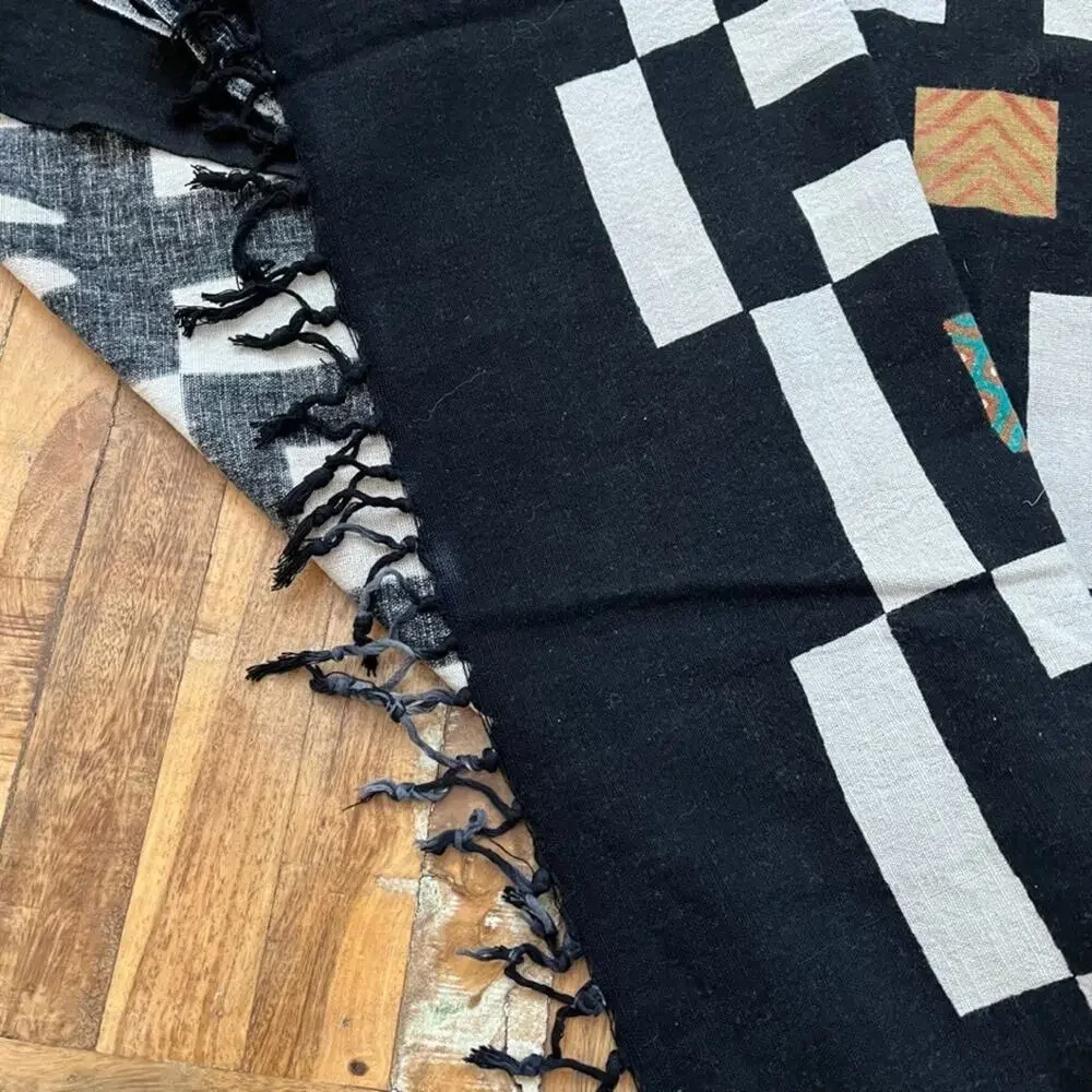 Sam Hilu Block Print Tablecloth Kuba-Inspired 69